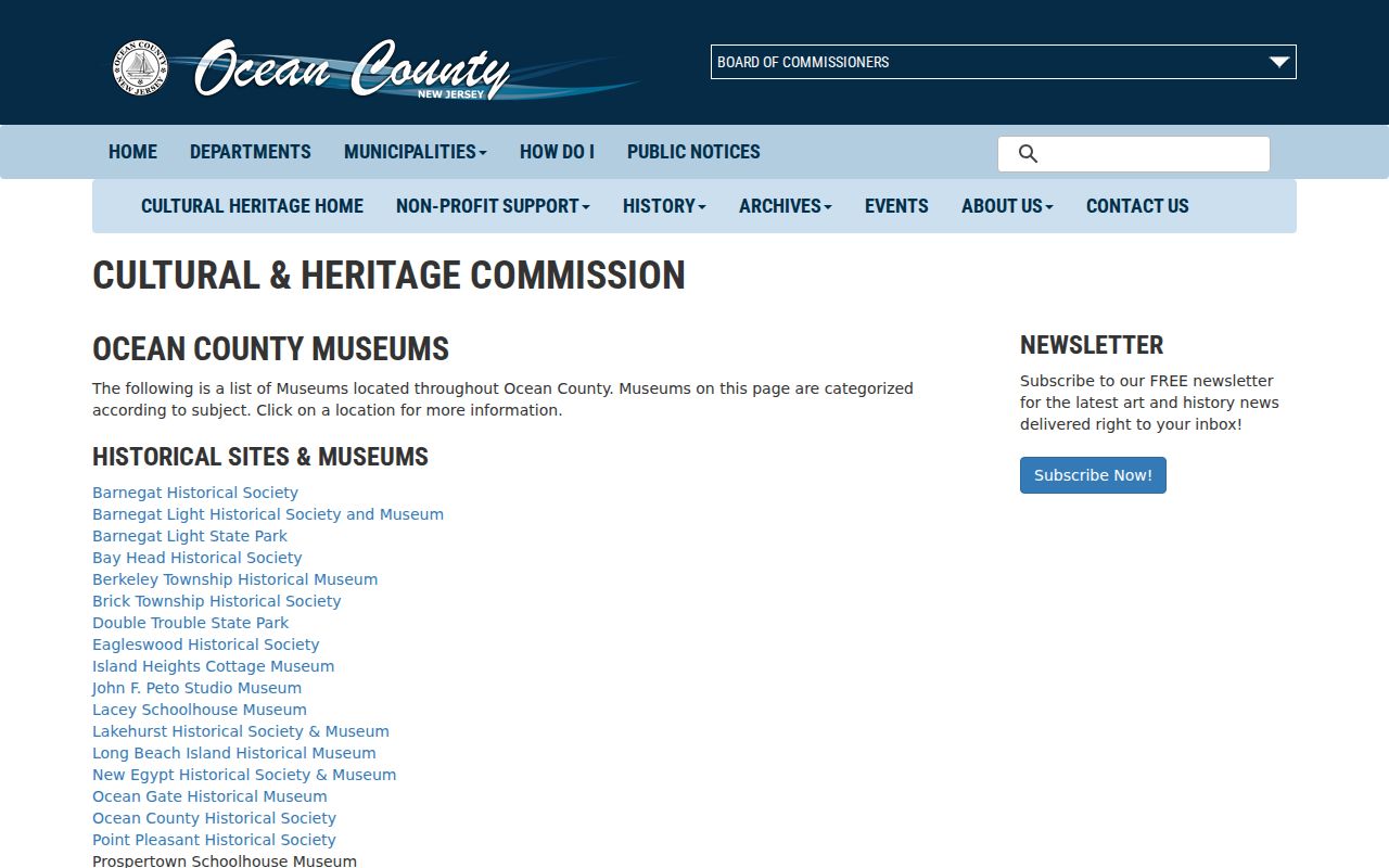 Barnegat city directory historical society leads in the Ocean County museum list