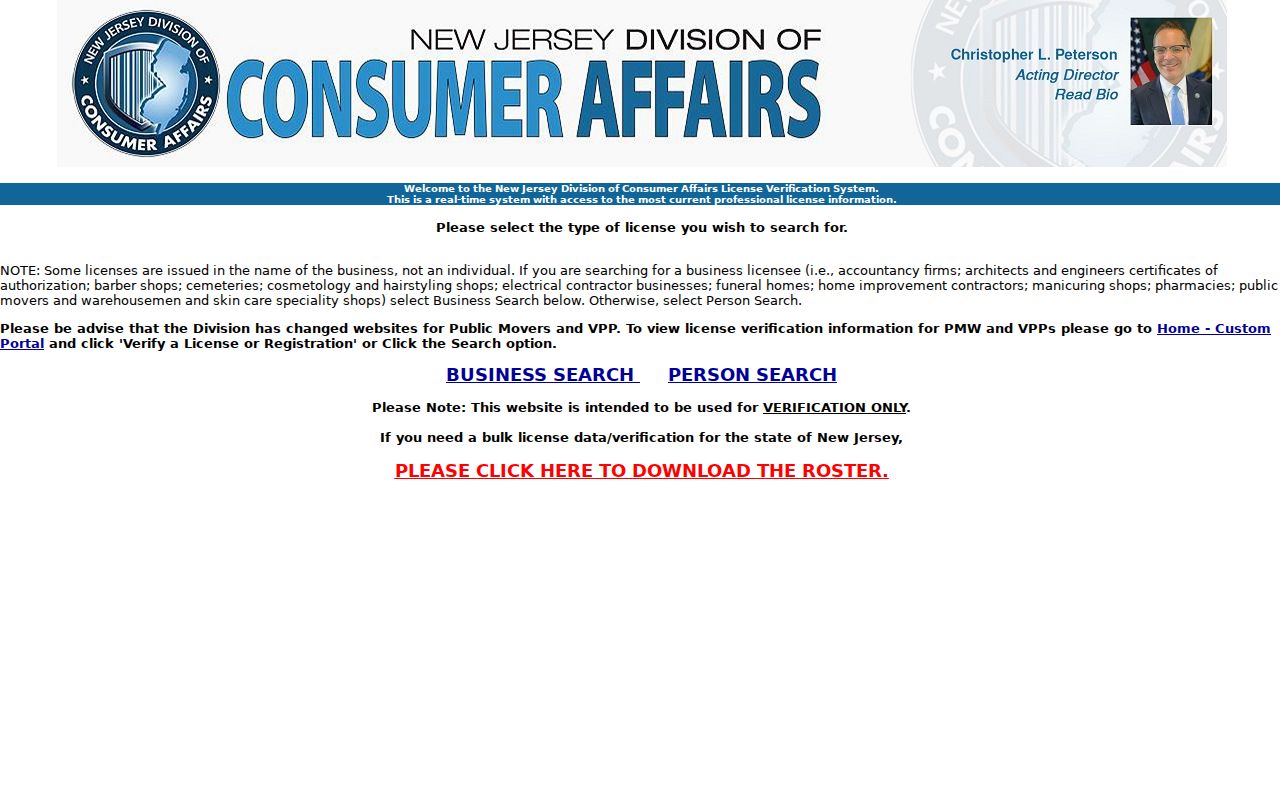 Barnegat Township residents directory New Jersey license verification page