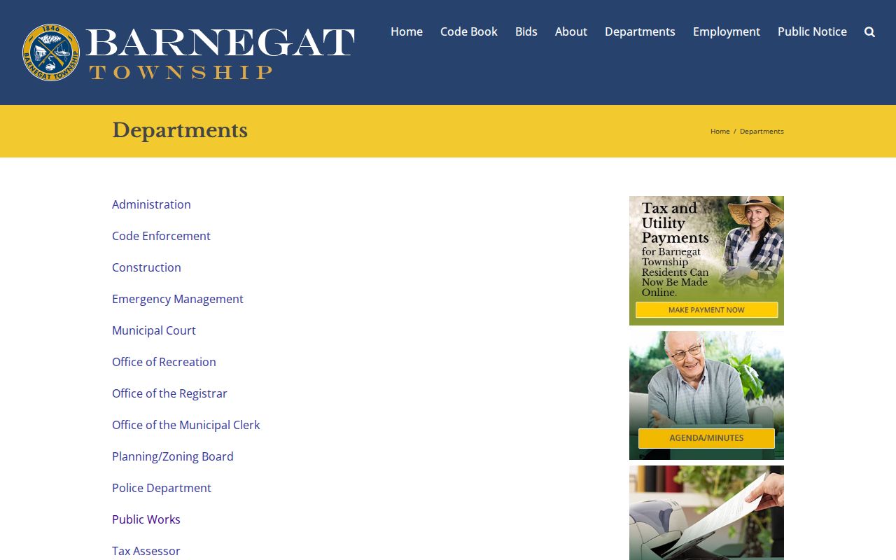 Barnegat Township neighbors municipal departments contact directory