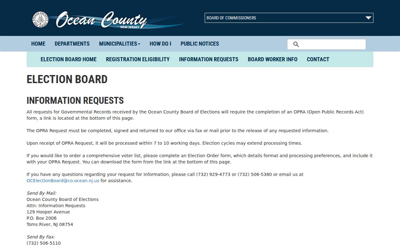 Barnegat Township neighbors voter-list request information from Ocean County Elections