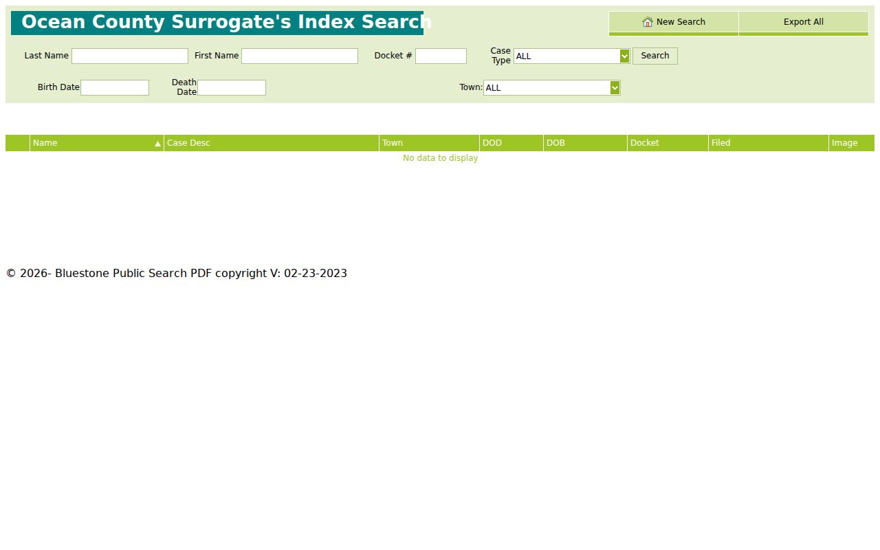 Barnegat Township resident lookup using the Ocean County Surrogate probate index
