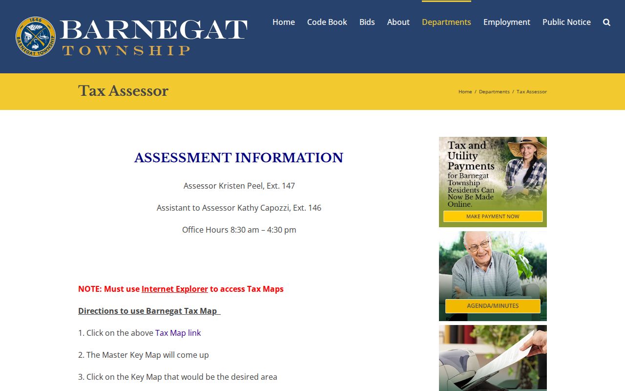 Barnegat street directory tax assessor page